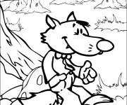 Coloriage Le petit Loup dans La for&ecirc;t