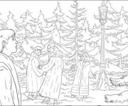 Coloriage Les enfants dans la for&ecirc;t Disney