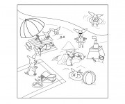 Coloriage Animaux Plage &agrave; colorier