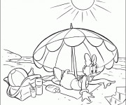 Coloriage Daisy sur La Plage