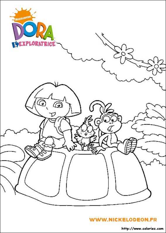 Coloriage et dessins gratuits Dora et ses amis sur La Plage à imprimer