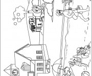Coloriage La Plage devant La Gare