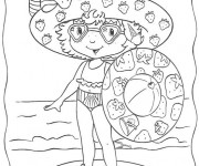 Coloriage La Plage et La Petite Fille