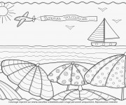 Coloriage La Plage et La Vacance