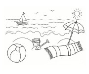 Coloriage et dessins gratuit La Plage stylisé à imprimer