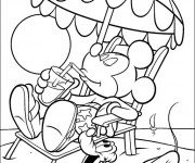 Coloriage et dessins gratuit Mickey Mouse sur La Plage à imprimer