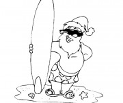 Coloriage Noël à La Plage