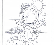 Coloriage Petit Ours et La Plage