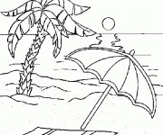Coloriage Plage Paradisiaque
