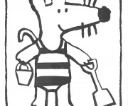 Coloriage Souris en maillot de Plage