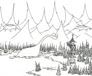 Coloriage Dinosaure du Lac