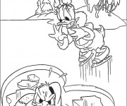 Coloriage Donald Duck dans Le Lac