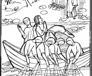 Coloriage et dessins gratuit Jésus sur Le Lac à imprimer