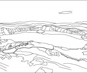 Coloriage Lac de Montagne