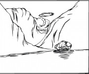 Coloriage Lac en noir et blanc