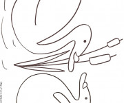 Coloriage Lac et Canard au crayon