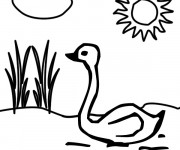Coloriage Lac sous Le Soleil