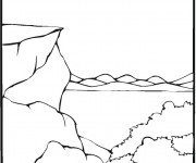 Coloriage Paysage de La Montagne et Le Lac