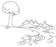 Coloriage Paysage du Lac