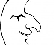 Coloriage Croissant avec les yeux ferm&eacute;s