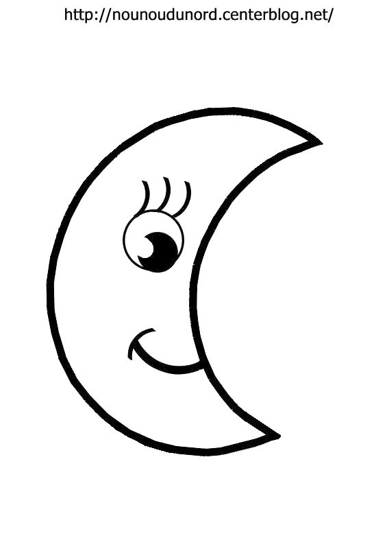 Coloriage et dessins gratuits Croissant de Lune à imprimer