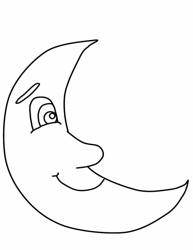 Coloriage et dessins gratuits Croissant de Lune à découper à imprimer