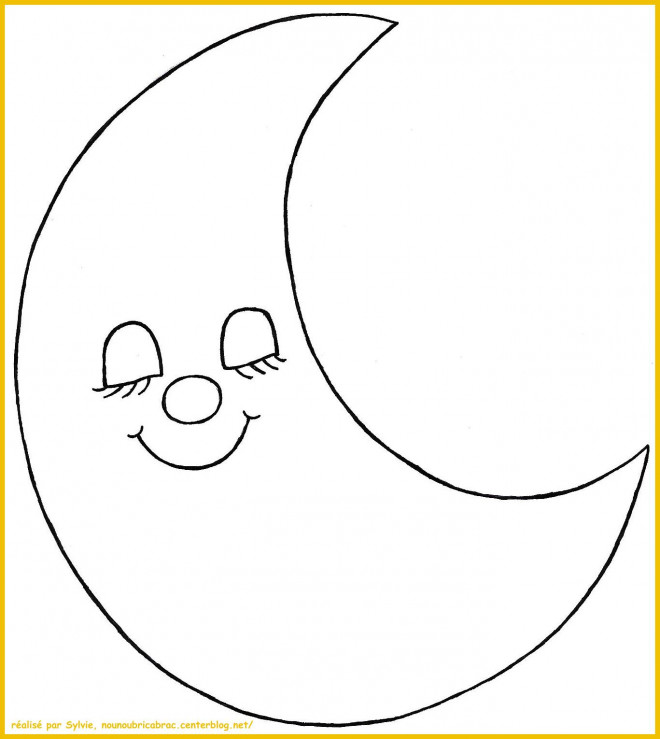 Coloriage et dessins gratuits Croissant de Lune en dormant à imprimer