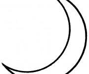 Coloriage Croissant de Lune en noir et blanc