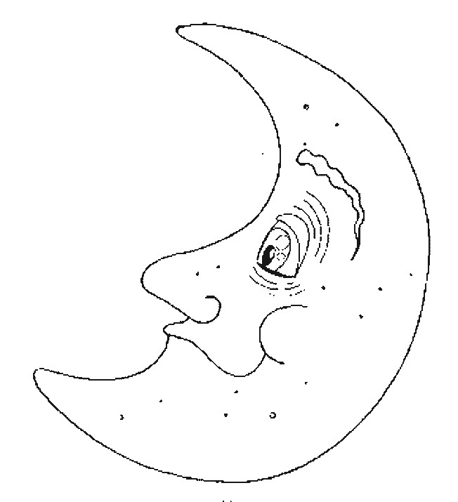 Coloriage et dessins gratuits Croissant de Lune fatigué à imprimer
