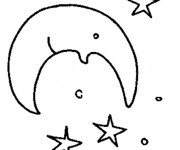 Coloriage Croissant de Lune invers&eacute;
