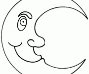 Coloriage et dessins gratuit Croissant de Lune maternelle à imprimer