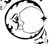 Coloriage Croissant de Lune vecteur