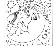 Coloriage Croissant qui porte un bonnet