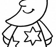 Coloriage La Lune dessin anim&eacute;