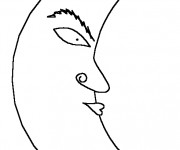 Coloriage Lune en col&egrave;re