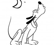 Coloriage Lune et chien Disney