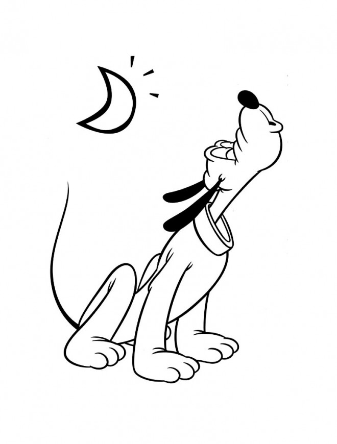 Coloriage et dessins gratuits Lune et chien Disney à imprimer