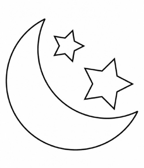 Coloriage et dessins gratuits Lune et Étoiles pour enfants à imprimer