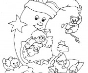 Coloriage Lune et ses petits amis