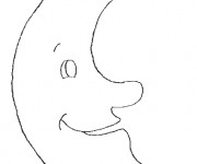 Coloriage Lune joyeuse