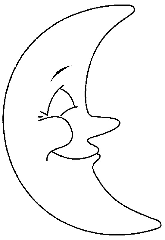 Coloriage et dessins gratuits Lune qui ferme ses yeux à imprimer