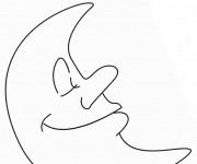Coloriage Lune se repose
