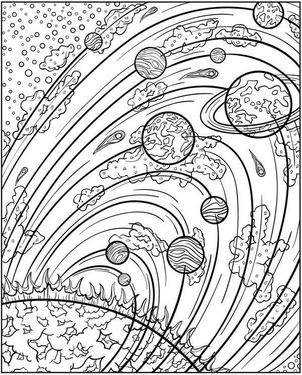 Coloriage et dessins gratuits Lunes et Planètes à imprimer