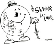 Coloriage Swing La Lune