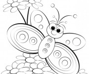 Coloriage Magnifique Papillon dessin anim&eacute;