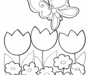 Coloriage Magnifique Papillon en vol