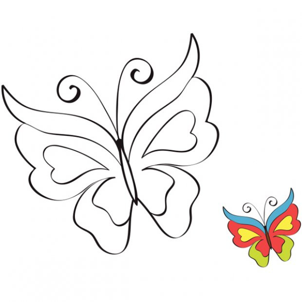 Coloriage et dessins gratuits Magnifique Papillon pour décoration à imprimer