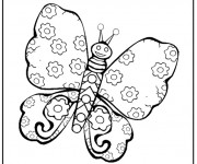 Coloriage Magnifique Papillon qui sourit