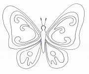 Coloriage et dessins gratuit Magnifique Papillon stylisé en noir à imprimer