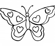 Coloriage et dessins gratuit Papillon en coeurs à imprimer